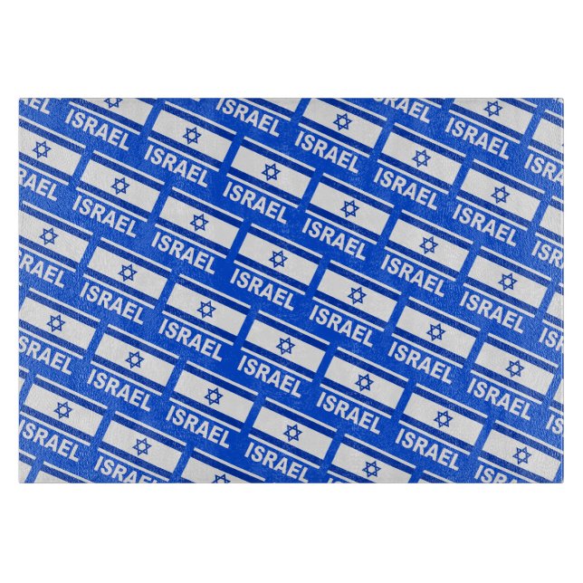 Israeli Flag Pattern Cutting Board (Front)