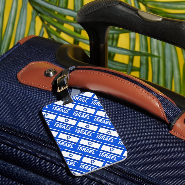 Israeli Flag Pattern Luggage Tag (Front Insitu 1)