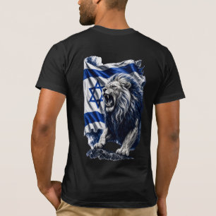 Israeli Flag Roaring Lion Patriotic  T-Shirt