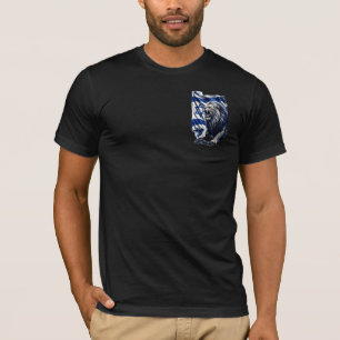 Israeli Flag Roaring Lion Patriotic T-Shirt