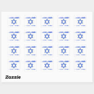 Israeli flag square sticker