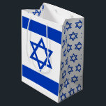 Israeli Flag with star of David, Patriots MD Medium Gift Bag<br><div class="desc">Israeli Flag styled patriotic Medium gift bag featuring star of David & Israel - love my country,  weddings,  hanukkah,  birthday gifts for national patriots / sports fans. Other sizes available in separate design.</div>