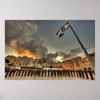 Israeli IDF Soldiers at Western Wall Plaza Poster