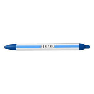 Israeli minimalistic flag black ink pen