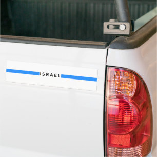Israeli minimalistic flag bumper sticker