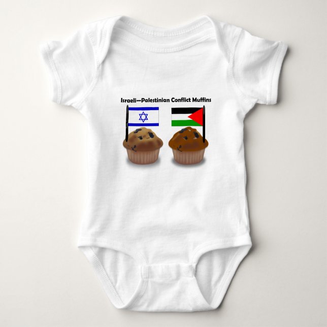 Israeli-Palestinian Conflict Muffins Baby Bodysuit (Front)