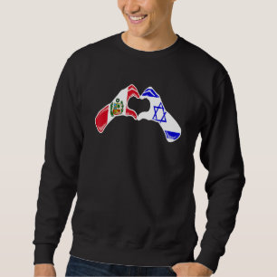 Isreal Peru Flag Isreali Peruvian Heart Sweatshirt