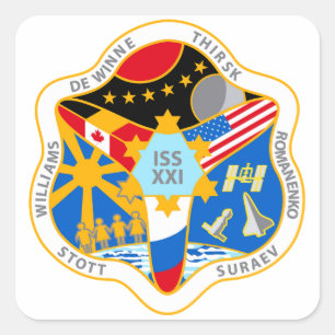 ISS Crews: Expedition 21 Square Sticker