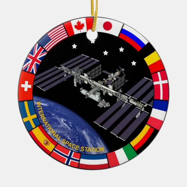 ISS Members Composite Logo Ceramic Tree Decoration (Front)