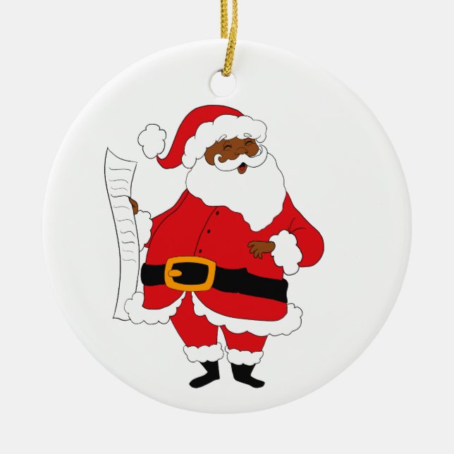 Issa Black Santa Ceramic Tree Decoration (Front)