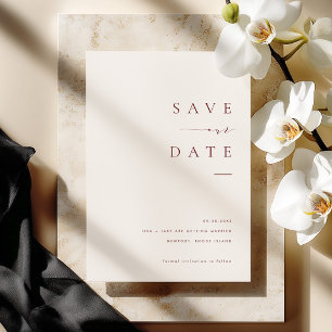 ISSA Bugundy Elegant Save the Date Photo Invite