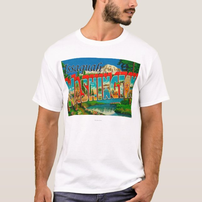 Issaquah, Washington - Large Letter Scenes T-Shirt (Front)