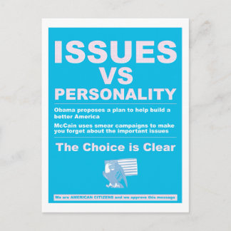 Issues vs Personality Postcard