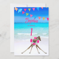 Ist Birthday Seaside Cute Giraffe Flag Bunting