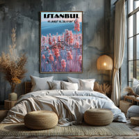 Istanbul Abstract City Skyline Floral Landscape