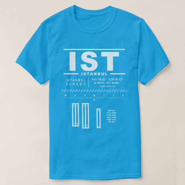 Istanbul Airport IST T-Shirt  (Design Front)
