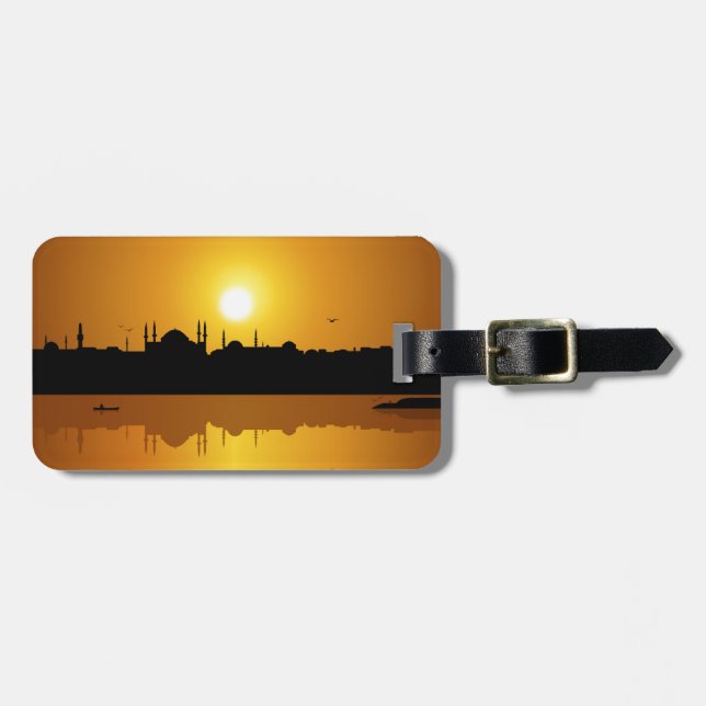 Istanbul and sunset luggage tag (Front Horizontal)
