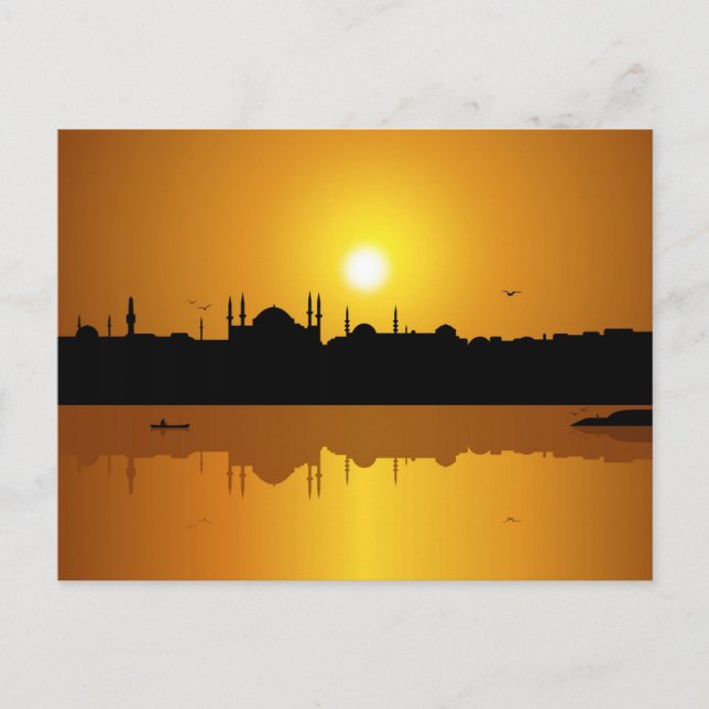 Istanbul and sunset postcard (Front)