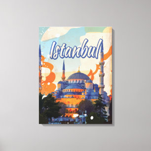 Istanbul Aya Sophia Mosque vintage travel poster Canvas Print