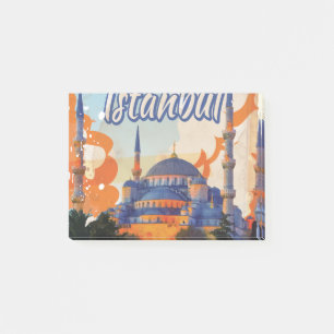 Istanbul Aya Sophia Mosque vintage travel poster Post-it Notes