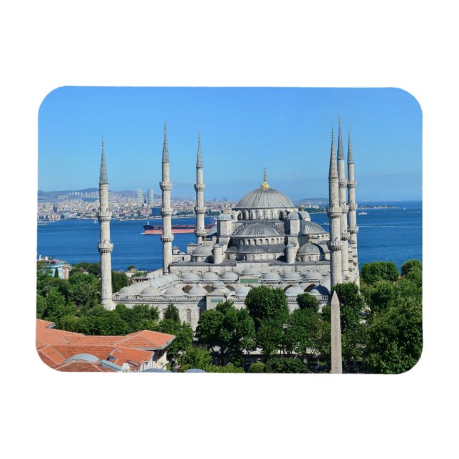 Istanbul Blue Mosque Night Scenery Premium Travel  Magnet (Horizontal)