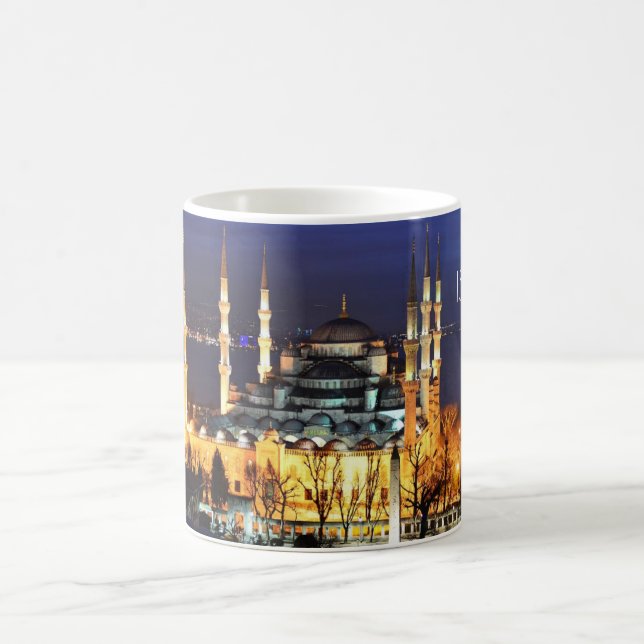 Istanbul Blue Mosque Night View Scenery Turkey Coffee Mug (Center)