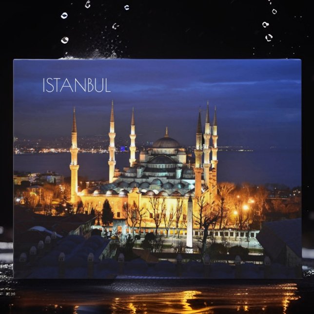 Istanbul Blue Mosque Night View Scenery Turkey Postcard (Creator Uploaded)