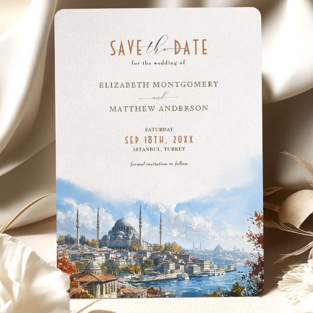 Istanbul Bosphorus Breeze Save-the-Date Invitation (Creator Uploaded)