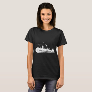 Istanbul Bosphorus Bridge Black T-Shirt for Women