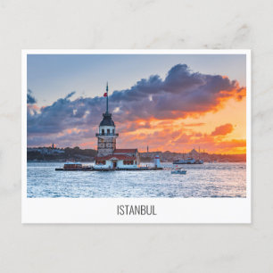 Istanbul - Bosphorus Strait and Maiden Tower Holiday Postcard