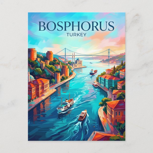 Istanbul - Bosphorus Turkey Postcard (Front)