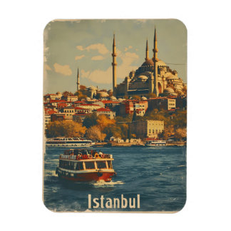 Istanbul Bosphorus Vintage Postcard Magnet