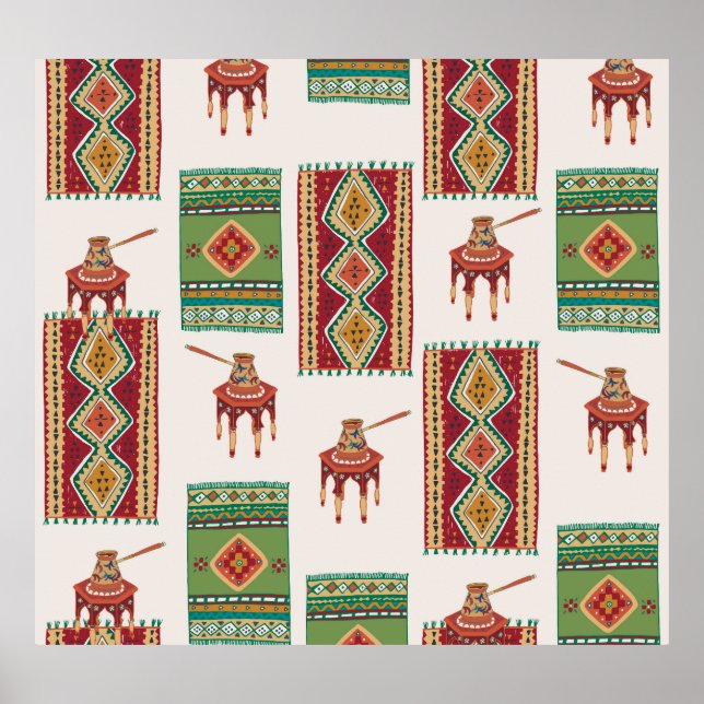 Istanbul Carpets Coffee: Vintage Pattern Poster (Front)