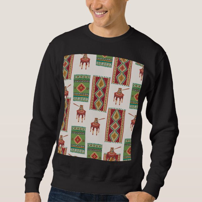 Istanbul Carpets Coffee: Vintage Pattern Sweatshirt (Front)