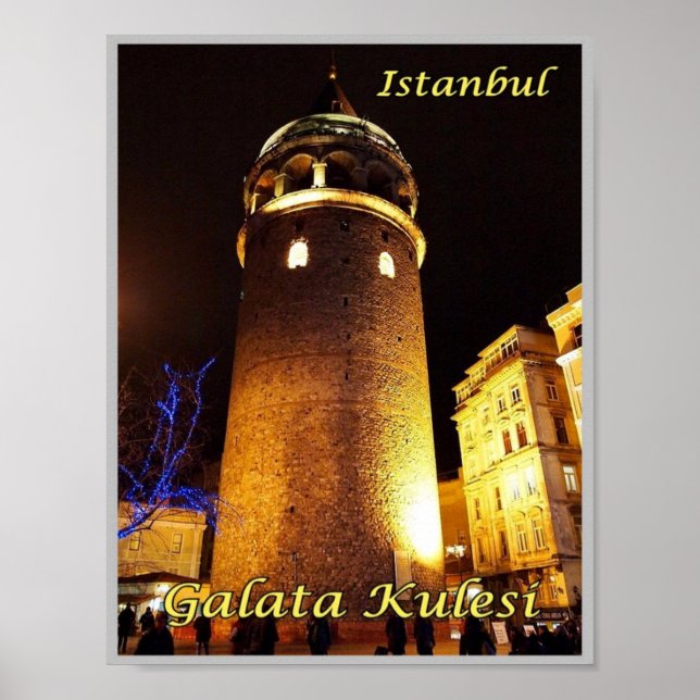 Istanbul - Galata Kulesi at Night - Turkey - Poster (Front)