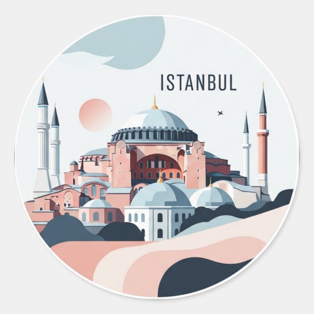 Istanbul Hagia Sophia Classic Round Sticker (Front)