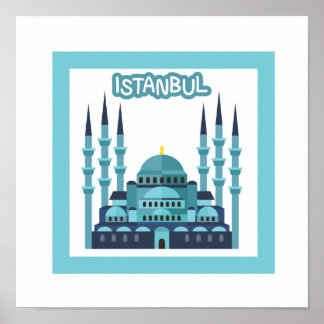 Istanbul Poster in Blue