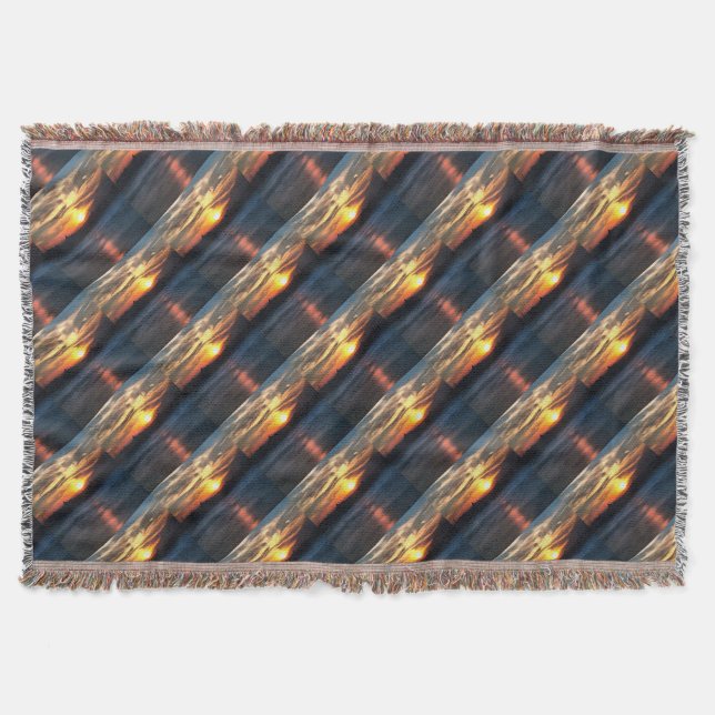 Istanbul Skyline Against Beautiful Sunset Throw Blanket (Front)