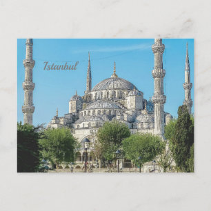 Istanbul Turkey Blue Mosque Architecture Day View  Postcard
