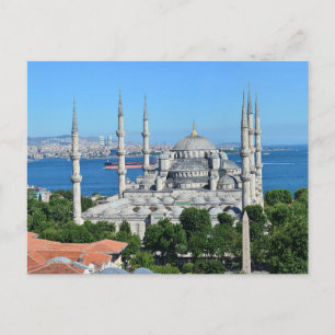 Istanbul Turkey Blue Mosque Architecture Day View  Postcard