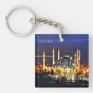  Istanbul Turkey Blue Mosque Night Photography  Key Ring