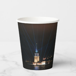 Istanbul Turkey Bosphorus Night View Scene Travel Paper Cups