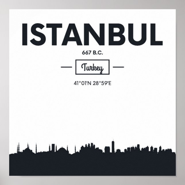 Istanbul, Turkey | City Coordinates Poster (Front)
