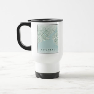 Istanbul Turkey City Map Minimal Design Coffee Travel Mug