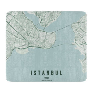 Istanbul Turkey City Map Minimal Design Cutting Board