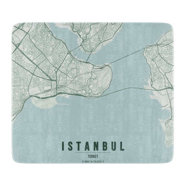 Istanbul Turkey City Map Minimal Design Cutting Board (Front)