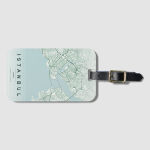 Istanbul Turkey City Map Minimal Design Luggage Tag
