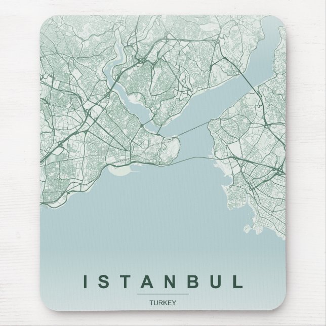 Istanbul Turkey City Map Minimal Design Mouse Pad (Front)