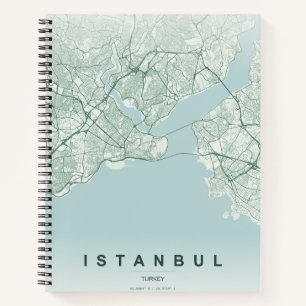 Istanbul Turkey City Map Minimal Design Notebook