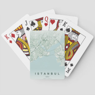 Istanbul Turkey City Map Minimal Design Playing Cards